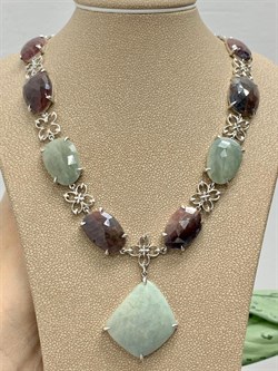 *Колье р.45 Фасетный Изумруд Сапфир Микс арт. SO-N04426-X-W-S-X-BR-343 вес 43,5 г - фото 260911 *Колье р.45 Фасетный Изумруд Сапфир Микс арт. SO-N04426-X-W-S-X-BR-343 вес 43,5 г - фото 260911