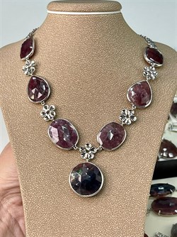 *Колье р.45 Фасетный Сапфир Микс арт. SO-N04423-X-W-BR-X-X-312 вес 38 г - фото 260990 *Колье р.45 Фасетный Сапфир Микс арт. SO-N04423-X-W-BR-X-X-312 вес 38 г - фото 260990