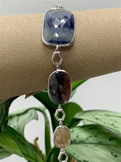 *Браслет р.19 Фасетный Сапфир Микс арт. FI-B00347-X-W-BL-X-GR-007 вес 17,63 г - фото 261035 *Браслет р.19 Фасетный Сапфир Микс арт. FI-B00347-X-W-BL-X-GR-007 вес 17,63 г - фото 261035