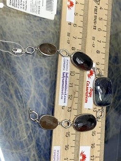 *Браслет р.19 Фасетный Сапфир Микс арт. FI-B00347-X-W-BL-X-GR-007 вес 17,63 г - фото 261036 *Браслет р.19 Фасетный Сапфир Микс арт. FI-B00347-X-W-BL-X-GR-007 вес 17,63 г - фото 261036