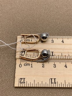 *Серьги Шары цв Красное цв Белое арт. 02-4551-00-000-1111-42-493 вес 4,01 г - фото 261342