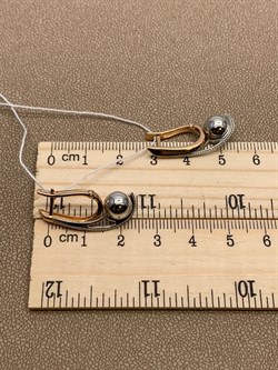 *Серьги Шары цв Красное цв Белое арт. 02-4551-00-000-1111-42-493 вес 4,01 г - фото 261343