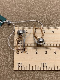 *Серьги Шары цв Красное цв Белое арт. 02-4551-00-000-1111-42-493 вес 4,01 г - фото 261344