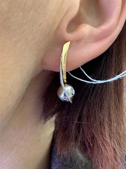 *Серьги Шары цв Красное цв Белое арт. 02-4551-00-000-1111-42-493 вес 4,01 г - фото 261345