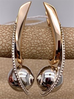 *Серьги Шары цв Красное цв Белое арт. 02-4551-00-000-1111-42-493 вес 4,01 г - фото 261347