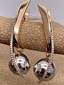 *Серьги Шары цв Красное цв Белое арт. 02-4551-00-000-1111-42-493 вес 4,01 г - фото 261349