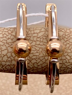 *Серьги Шары цв Красное цв Белое арт. 02-4317-00-000-1111-42-667 вес 2,98 г - фото 261365