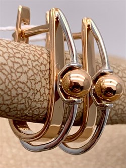 *Серьги Шары цв Красное цв Белое арт. 02-4317-00-000-1111-42-667 вес 2,98 г - фото 261366