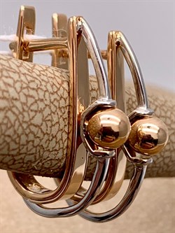 *Серьги Шары цв Красное цв Белое арт. 02-4317-00-000-1111-42-667 вес 2,98 г - фото 261367