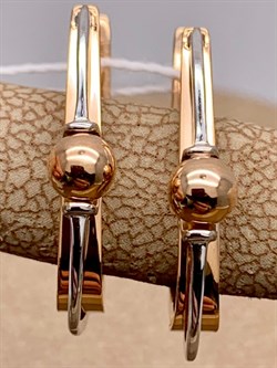 *Серьги Шары цв Красное цв Белое арт. 02-4317-00-000-1111-42-667 вес 2,98 г - фото 261368