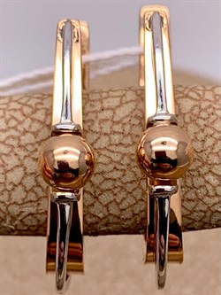 *Серьги Шары цв Красное цв Белое арт. 02-4317-00-000-1111-42-667 вес 2,98 г - фото 261369