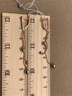 *Серьги Шары цв Красное цв Белое арт. 02-4302-00-000-1111-01-993 вес 2,81 г - фото 261381