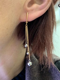 *Серьги Шары цв Красное цв Белое арт. 02-4302-00-000-1111-01-993 вес 2,81 г - фото 261383