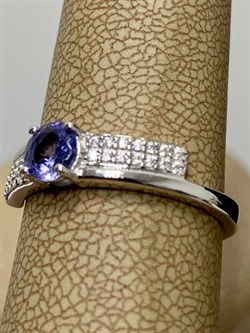 *Кольцо р.17,5 Танзанит арт. SM-R01827-X-W-TN-X-W-608 вес 2,4 г - фото 261507