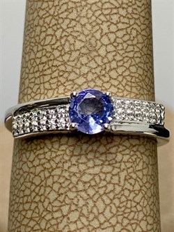 *Кольцо р.17,5 Танзанит арт. SM-R01827-X-W-TN-X-W-608 вес 2,4 г - фото 261508