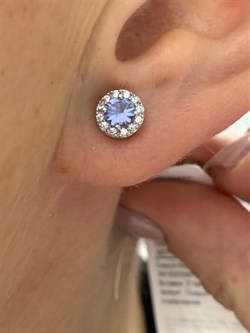 *Пусеты Танзанит арт. SM-E00599-X-W-TN-X-W-400 вес 1,4 г - фото 261613 *Пусеты Танзанит арт. SM-E00599-X-W-TN-X-W-400 вес 1,4 г - фото 261613