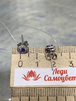 *Пусеты Танзанит арт. SM-E00599-X-W-TN-X-W-400 вес 1,4 г - фото 261615 *Пусеты Танзанит арт. SM-E00599-X-W-TN-X-W-400 вес 1,4 г - фото 261615