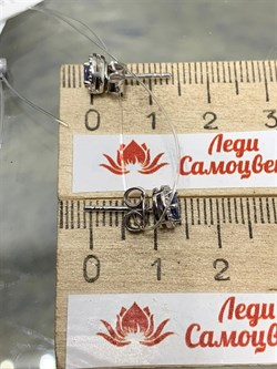 *Пусеты Танзанит арт. SM-E00599-X-W-TN-X-W-400 вес 1,4 г - фото 261616 *Пусеты Танзанит арт. SM-E00599-X-W-TN-X-W-400 вес 1,4 г - фото 261616