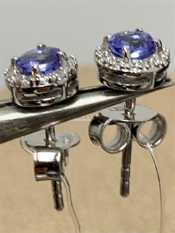 *Пусеты Танзанит арт. SM-E00599-X-W-TN-X-W-400 вес 1,4 г - фото 261617 *Пусеты Танзанит арт. SM-E00599-X-W-TN-X-W-400 вес 1,4 г - фото 261617