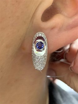 *Серьги Танзанит арт. SM-E00579-X-W-TN-X-W-952 вес 3,9 г - фото 261844