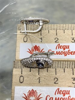 *Серьги Танзанит арт. SM-E00579-X-W-TN-X-W-952 вес 3,9 г - фото 261846