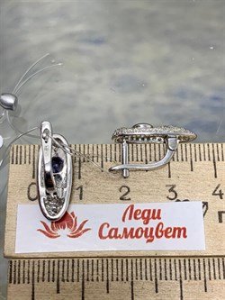 *Серьги Танзанит арт. SM-E00579-X-W-TN-X-W-952 вес 3,9 г - фото 261847