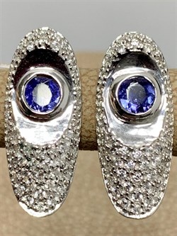 *Серьги Танзанит арт. SM-E00579-X-W-TN-X-W-952 вес 3,9 г - фото 261850