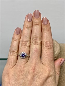 *Кольцо р.16,5 Танзанит арт. SM-R01826-X-W-TN-X-W-503 вес 2 г - фото 262055