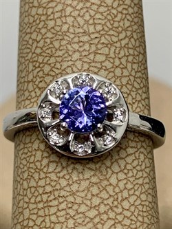 *Кольцо р.16,5 Танзанит арт. SM-R01826-X-W-TN-X-W-503 вес 2 г - фото 262059