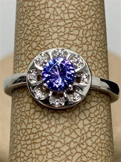 *Кольцо р.16,5 Танзанит арт. SM-R01826-X-W-TN-X-W-503 вес 2 г - фото 262060