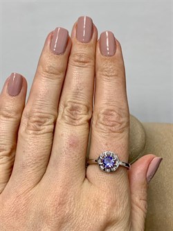 *Кольцо р.18,5 Танзанит арт. SM-R01826-X-W-TN-X-W-032 вес 2 г - фото 262063