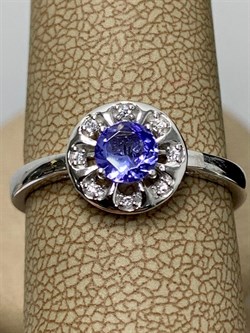 *Кольцо р.18,5 Танзанит арт. SM-R01826-X-W-TN-X-W-032 вес 2 г - фото 262069
