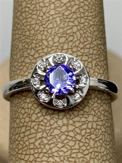 *Кольцо р.18,5 Танзанит арт. SM-R01826-X-W-TN-X-W-032 вес 2 г - фото 262070