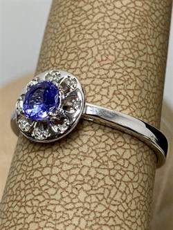 *Кольцо р.18,5 Танзанит арт. SM-R01826-X-W-TN-X-W-032 вес 2 г - фото 262071