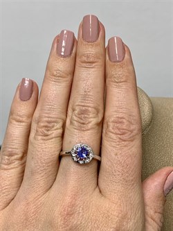 *Кольцо р.17,5 Танзанит арт. SM-R01826-X-W-TN-X-W-615 вес 2 г - фото 262074