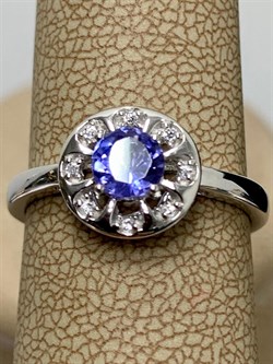 *Кольцо р.17,5 Танзанит арт. SM-R01826-X-W-TN-X-W-615 вес 2 г - фото 262080