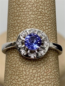 *Кольцо р.17,5 Танзанит арт. SM-R01826-X-W-TN-X-W-615 вес 2 г - фото 262081