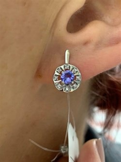 *Серьги Танзанит арт. SM-E00570-X-W-TN-X-W-499 вес 2,3 г - фото 262085