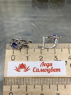 *Серьги Танзанит арт. SM-E00570-X-W-TN-X-W-499 вес 2,3 г - фото 262087
