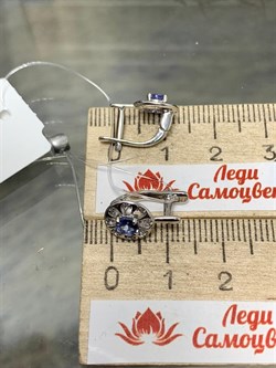 *Серьги Танзанит арт. SM-E00570-X-W-TN-X-W-499 вес 2,3 г - фото 262088