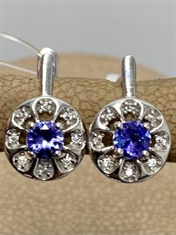 *Серьги Танзанит арт. SM-E00570-X-W-TN-X-W-499 вес 2,3 г - фото 262091