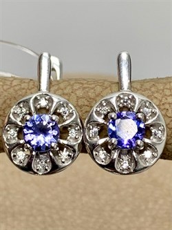 *Серьги Танзанит арт. SM-E00570-X-W-TN-X-W-499 вес 2,3 г - фото 262092