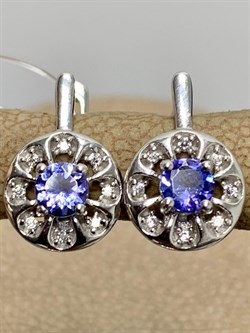 *Серьги Танзанит арт. SM-E00570-X-W-TN-X-W-499 вес 2,3 г - фото 262093