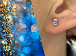 *Пусеты Танзанит арт. SM-E00598-X-L-TN-X-X-732 вес 1 г - фото 262434