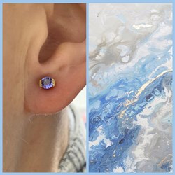 *Пусеты Танзанит арт. SM-E00598-X-L-TN-X-X-732 вес 1 г - фото 262435