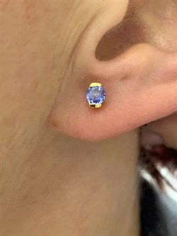 *Пусеты Танзанит арт. SM-E00598-X-L-TN-X-X-732 вес 1 г - фото 262436