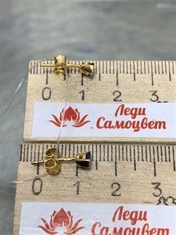 *Пусеты Танзанит арт. SM-E00598-X-L-TN-X-X-732 вес 1 г - фото 262437