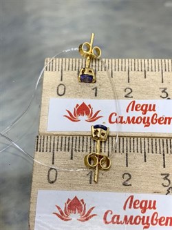 *Пусеты Танзанит арт. SM-E00598-X-L-TN-X-X-732 вес 1 г - фото 262438