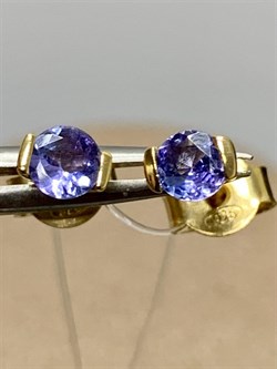 *Пусеты Танзанит арт. SM-E00598-X-L-TN-X-X-732 вес 1 г - фото 262439