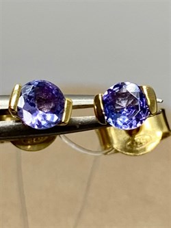 *Пусеты Танзанит арт. SM-E00598-X-L-TN-X-X-732 вес 1 г - фото 262440